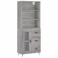 vidaXL Vysoká skrinka sivý dub sonoma 69,5x34x180 cm spracované drevo