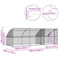 vidaXL Psí kennel 3 ks Strieborná 6 x 2 x 2 m Pozinkovaná oceľ