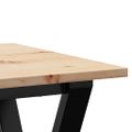 vidaXL Jedálenský stolík v tvare Y 50x50x75 cm borovica a oceľ