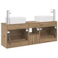 vidaXL Set kabinetov do kúpeľne 3 ks Dub artisan 53 x 34,5 x 63 cm