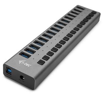 i-tec USB 3.0 Charging HUB 16 port + Power Adapter 90W USB Hub, externý, 16x nabíjaci USB 3.0, napájací adaptér 90W, šedý
