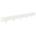 vidaXL Obrubník trávnika 10 ks 100 x 15 cm Oceľ Biela