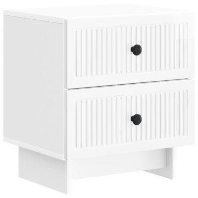 vidaXL Nočný stolík Biela s vysokým leskom 43 x 34,5 x 47,5 cm