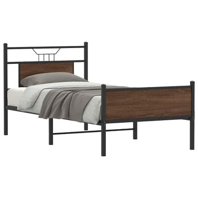vidaXL Posteľný rám bez matraca hnedý dub 80x200 cm kompozitné drevo