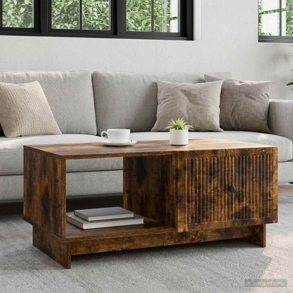 vidaXL Konferenčný stolík Dymový dub 90 x 50 x 40 cm Kompozitné drevo