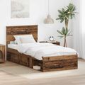 vidaXL Rám postele Staré drevo 90 x 190 cm Kompozitné drevo