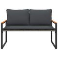 vidaXL lavička s vankúšom Sivá a tmavo sivá 115 x 65 x 72 cm Ratan
