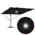 vidaXL Roma Parasol Čierna 286 x 284 x 270 cm Hliník a polyester