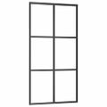 vidaXL Posuvné dvere ESG sklo a hliník 102x205 cm čierne