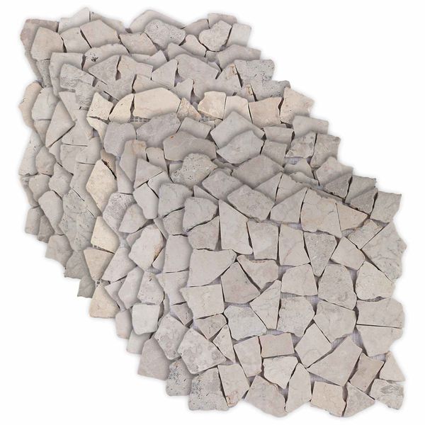 vidaXL Mozaikové dlaždice Krémová 30 x 30 cm Mramor
