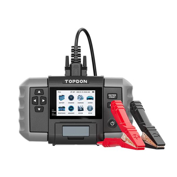 TOPDON Tester autobatérií BT600P/3,5'' displej/5200mAh/6V,12V,24V