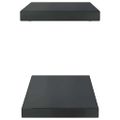 vidaXL Nástenné police 2 ks 50x23,5 cm čierne nehrdzavejúca oceľ