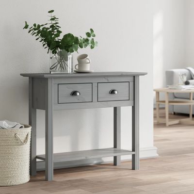 vidaXL Konzolový stolík BODO sivý 91x35x74 cm borovicový masív
