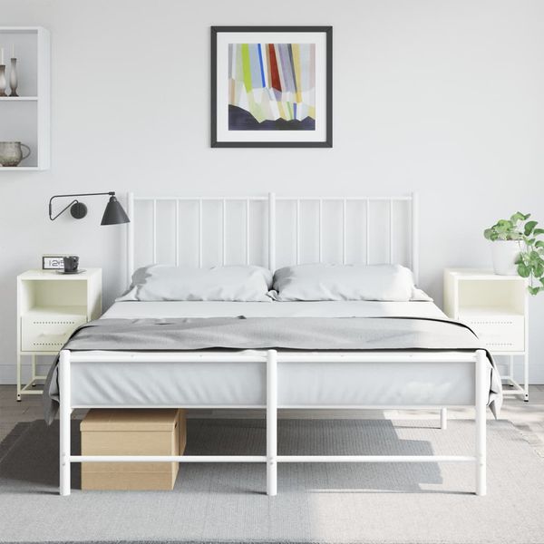 vidaXL Nočné stolíky 2 ks biele 36x39x60,5 cm oceľ