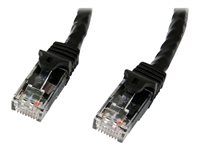 Startech 5m CAT6 Ethernet Cable, 10 Gigabit Snagless RJ45 650MHz 100W PoE Patch Cord, CAT 6 10GbE UTP Network Cable w/Strain Relief, Black, Wiring is UL Certified/TIA - Category 6 - 24AWG (N6PATC5MBK) - Patch kábel - RJ-45 (M) do RJ-45 (M) - 5 m - UTP - CAT 6 - lisovaný, prevedenie bez hrbolčeku - čierna