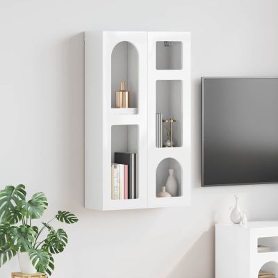 vidaXL Závesná skrinka ELST Vysoký lesk bielej 59 x 20 x 100 cm