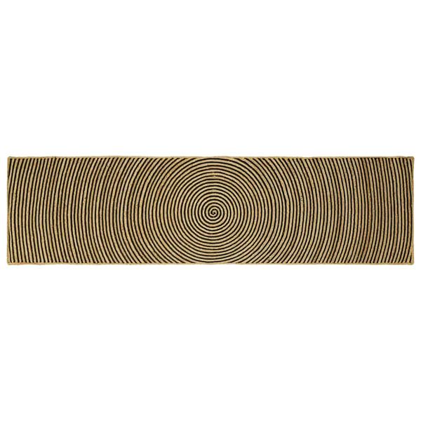 vidaXL Kusové koberce Čierna 80 x 300 cm Juta