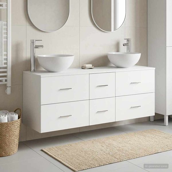 vidaXL Set kabinetov do kúpeľne 3 ks Biela 49,5 x 35 x 63 cm