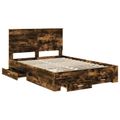 vidaXL Rám postele Dymová dub 140 x 200 cm Kompozitné drevo
