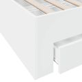 vidaXL Posteľný rám so zásuvkami biely 135x190 cm kompozitné drevo