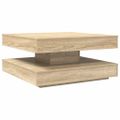 VidaXL Konferenčný stolík otočný o 360 stupňov dub sonoma 70x70x34,5cm