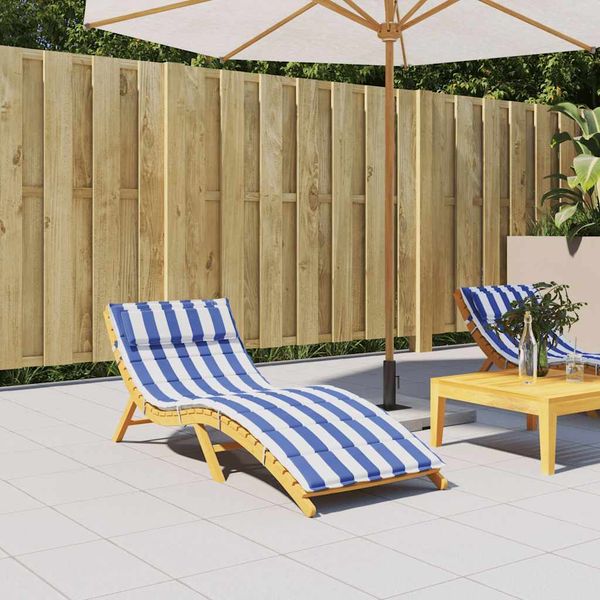 vidaXL Podložka na ležadlo modro-biela 180x60x4 cm oxfordská látka