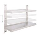 vidaXL Nástenný regál s 2 policami nehrdzavejúca oceľ 100x30 cm