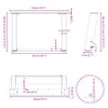 vidaXL Nohy konferenčného stolíka v tvare U, 2 ks, prírodná oceľ, 50 x (30-31) cm, oceľ