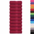 vidaXL Uteráky pre hostí FROGN 10 ks bordové 30x50 cm 360 g/m²
