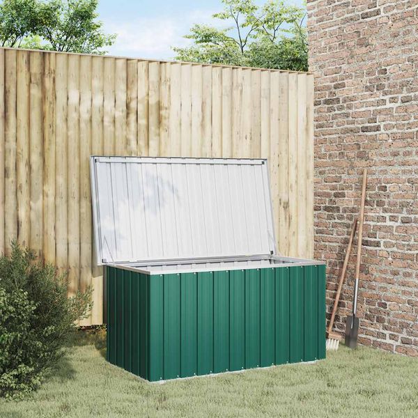 vidaXL Záhradný úložný box zelený 129x67x65 cm