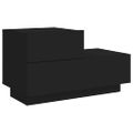 vidaXL Nočný stolík s LED svetlami čierny 70x36x40,5 cm