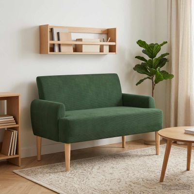 vidaXL Dvojmiestna pohovka s gombíkovým prešívaním Jungle Green