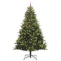 vidaXL Umelý skladací vianočný stromček 300 LED diód Zelená 240 cm
