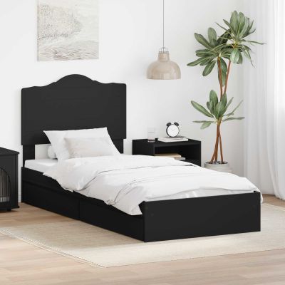 vidaXL Úložná posteľ so zásuvkou Čierna 90 x 190 cm Kompozitné drevo