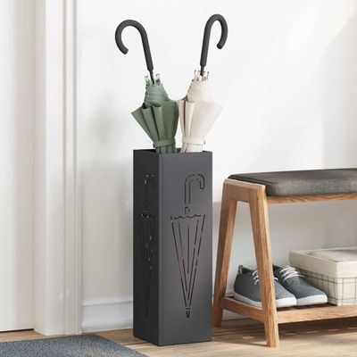 vidaXL Stojan na slnečník s úložiskom Čierna 15,5 x 15,5 x 49 cm Kov