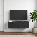 vidaXL Nástenná TV skrinka 98 x 41 x 30 cm Čierna Kompozitné drevo