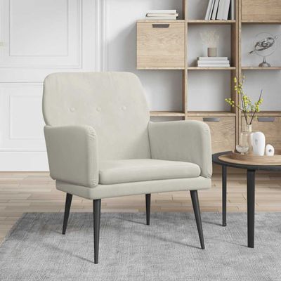 vidaXL Kreslo krémové 62x79x79 cm zamat