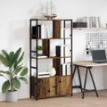 vidaXL Regál na knihy 80 x 30 x 155,5 cm Kompozitné drevo Staré drevo