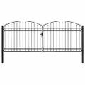 vidaXL Plotová brána ASSEN s dvojitými dverami a klenutým vrchom, oceľ 400x175 cm
