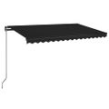 vidaXL Ručne zaťahovacia markíza s LED 450x350 cm antracitová