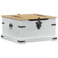 vidaXL storage box Biela 78 x 78 x 45 cm Masívne borovicové drevo