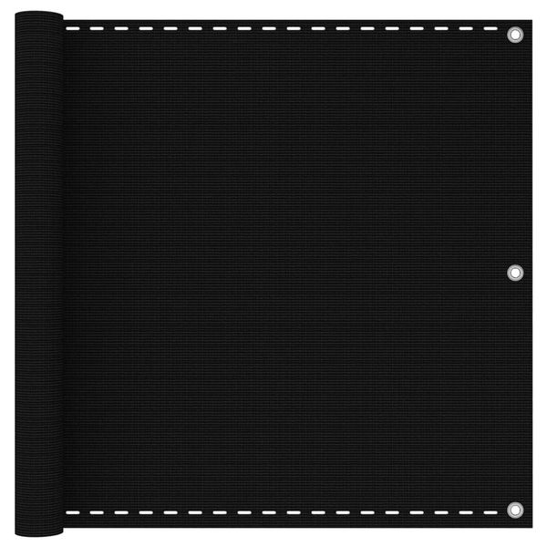 vidaXL Balkónová markíza čierna 90x500 cm HDPE