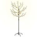 vidaXL Vianočný stromček 120 LED teplé biele svetlo kvety čerešne 150 cm