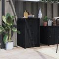 vidaXL Vonkajšia kuchynská skrinka MEPPEL čierna masívna borovica