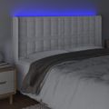VidaXL Čelo postele biele 163x16x118/128 cm umelá koža