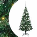 vidaXL Umelý predsvietený vianočný stromček Zelená 120 cm PVC a kov