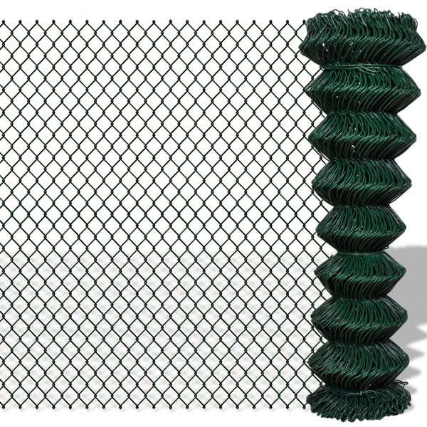 vidaXL Drôtené pletivo, oceľ 1,5x15 m, zelené