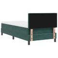 vidaXL Posteľ s pružinovým rámom Tmavozelená 90 x 190 cm Zamat