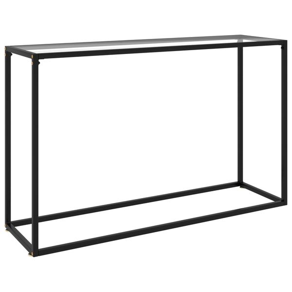 vidaXL Konzolový stolík priehľadný 120x35x75 cm tvrdené sklo