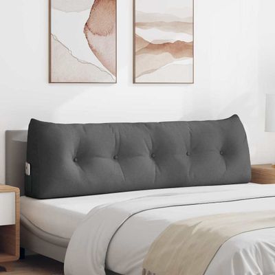 vidaXL Poduška na chrbát Tmavo šedá 160 x 24 x 50 cm látka
